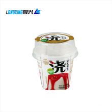 manufacturer food grade IML packaging custom logo plastic 150g pudding cheese cup with spoon yogurt cup with lid